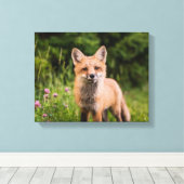 Brauner Fox auf grünem Gras Leinwanddruck (Insitu (Holzboden))