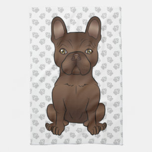 Brauner Französische Bulldogge / Französische Cart Geschirrtuch