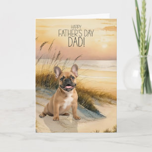 Brauner Französischer Bulldogge Sonnenuntergangsst Feiertagskarte