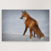 Brauner Fuchs auf Schnee Puzzle (Horizontal)