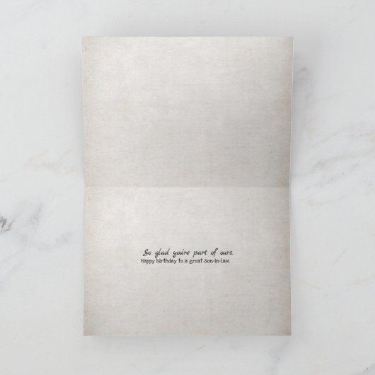 Brauner Geburtstag für Schwiegersohn Karte (Innenseite)