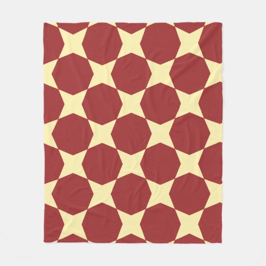 Brauner Gelber Kreislauf Hexagon Art-Deko Retro Mu Fleecedecke (Vorderseite)