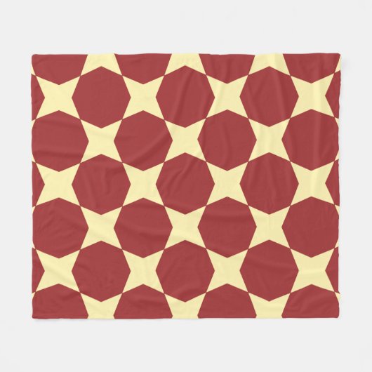 Brauner Gelber Kreislauf Hexagon Art-Deko Retro Mu Fleecedecke (Vorderseite (Horizontal))