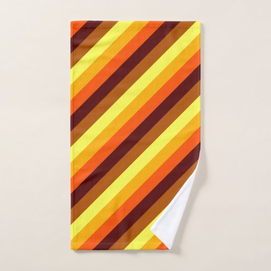Brauner Gelber Streifen Bath Handtuch Set (Handtuch)