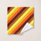 Brauner Gelber Streifen Bath Handtuch Set (Waschlappen)