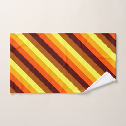 Brauner Gelber Streifen Bath Handtuch Set (Handtuch)
