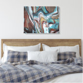 Brauner Geode Strichen Moderne Wirbel Fluid Leinwanddruck (Insitu (Schlafzimmer))
