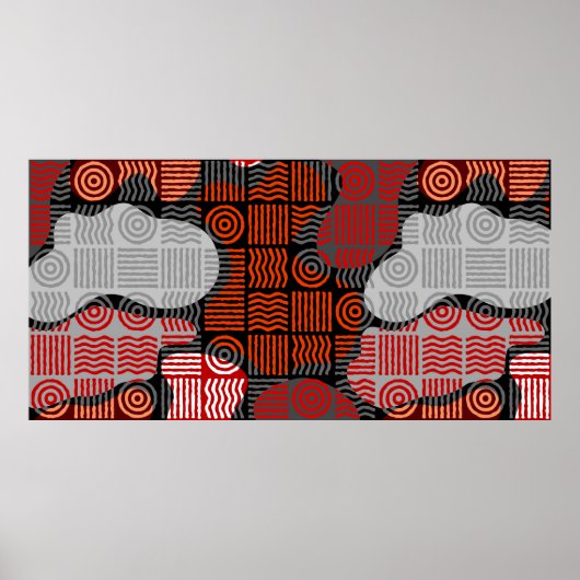 Brauner geometrischer Hintergrund des Stammes in B Poster (Vorne)