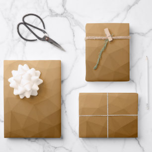 Brauner geometrischer Maschenmuster-Triangle Geschenkpapier Set