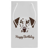 Brauner gepunkteter Dalmatiner Kleine Geschenktüte (Rückseite)