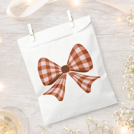 Brauner Gingham-Bogen Geschenktütchen (Ausgeschnitten)