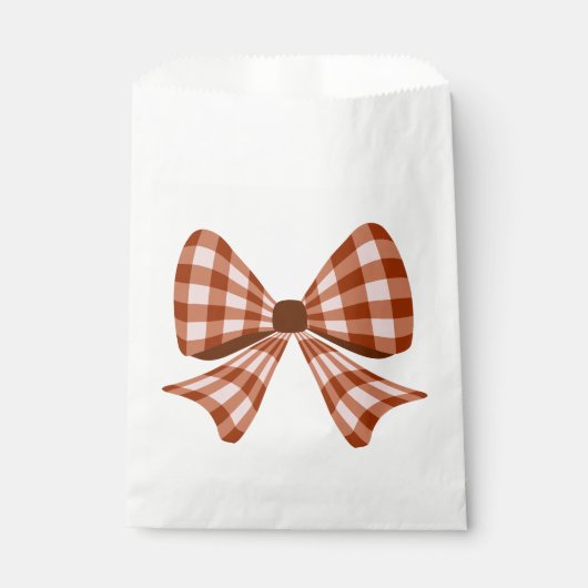 Brauner Gingham-Bogen Geschenktütchen (Vorderseite)