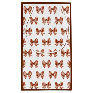 Brauner Gingham-Bogen Kleine Geschenktüte