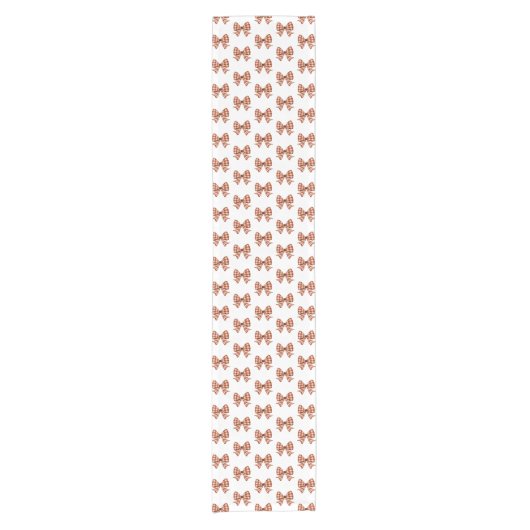 Brauner Gingham-Bogen Kurzer Tischläufer (Vorderseite)