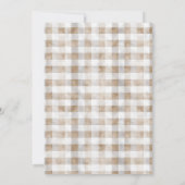 Brauner Gingham-Bogenrahmen Vintage-Hochzeit Einladung (Rückseite)