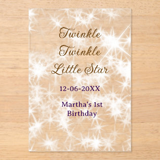 Brauner Glitter Zwinkern Zwinkern kleiner Stern Ge Acryleinladungen