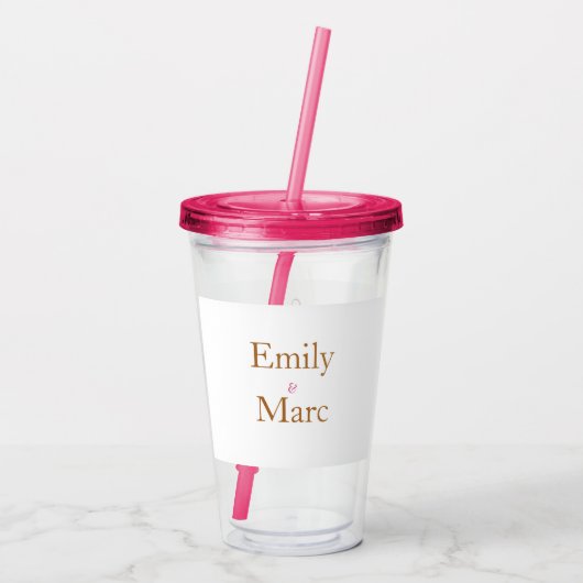 Brauner Glitzer Acryltrinkbecher (Rückseite)