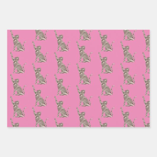 Brauner Glitzer Streifen Geschenkpapier Set (Vorderseite)