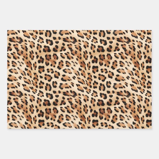 Brauner Goldener Leopard Geschenkpapier Set (Vorderseite 3)