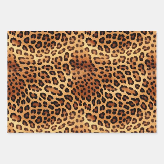 Brauner Goldener Leopard Geschenkpapier Set (Vorderseite)