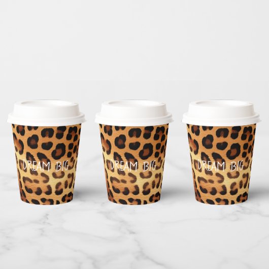 Brauner Goldener Leopard Pappbecher (Multi)