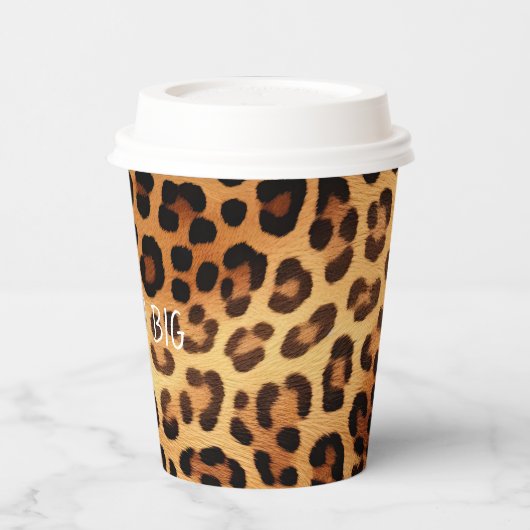 Brauner Goldener Leopard Pappbecher (Links)