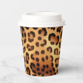 Brauner Goldener Leopard Pappbecher (Rückseite)