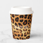 Brauner Goldener Leopard Pappbecher (Vorderseite)