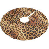 Brauner Goldener Leopard Polyester Weihnachtsbaumdecke (Schrägansicht)