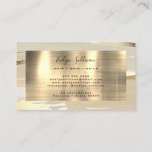 Brauner goldfarbener Hintergrund Visitenkarte (Rückseite)