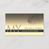 Brauner Goldgradient und Palmblättriger mit Monogr Visitenkarte (Vorderseite)