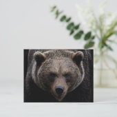 Brauner Grizzlybär Postkarte (Stehend Vorderseite)