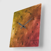 Brauner grüner Marmor, Regenbogenkunst Quadratische Wanduhr (Winkel)