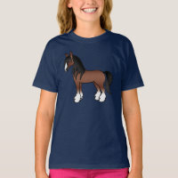 Brauner Gypsy Vanner Clydesdale Shire Cartoon Pfer