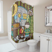 Brauner Haarboy Outdoor Camping Angelurlaub Duschvorhang (Beispiel)