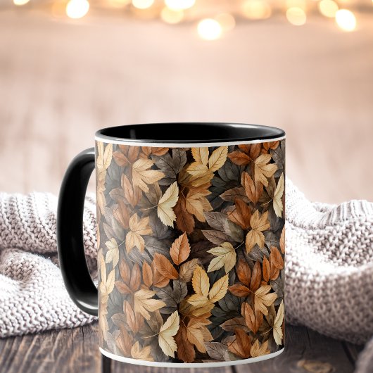 Brauner Herbstlaub Tasse