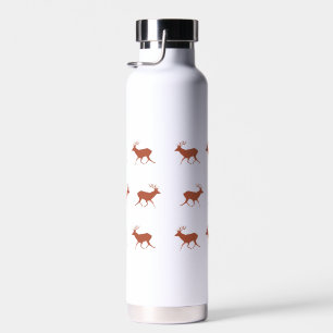 Brauner Hirsch, der nordisches Muster geht Trinkflasche