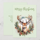 Brauner Hirsch mit Geweih Rustikales Weihnachten (Vorne/Hinten)