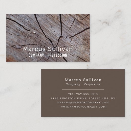 Brauner Holzeffekt, rustikal Visitenkarte (Vorne/Hinten)