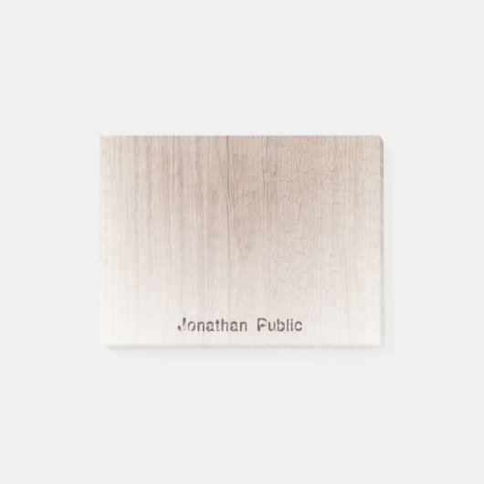 Brauner Holzlook Vorlage Kreativ gestörter Text Post-it Klebezettel (Vorderseite)