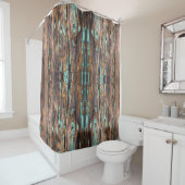 Brauner Holzputz x großes Muster Duschvorhang (Beispiel)