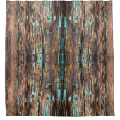 Brauner Holzputz x großes Muster Duschvorhang (Vorderseite)