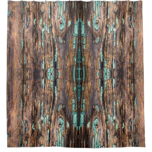 Brauner Holzputz x großes Muster Duschvorhang (Vorderseite)