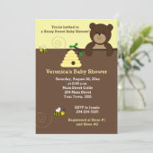 Brauner Honigbär und HummelBaby-Dusche laden ein Einladung (Stehend Vorderseite)