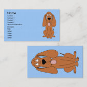 Brauner Hund-Cartoon. Hund. Visitenkarte (Vorne/Hinten)