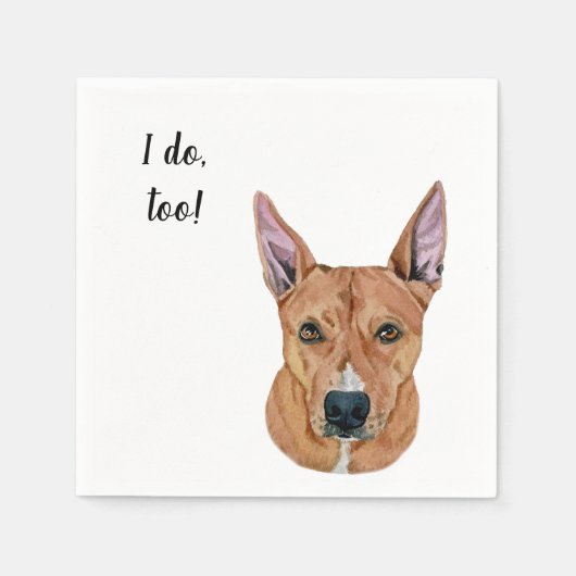 Brauner Hund Individuelle Cocktail Serviette (Vorderseite)