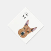Brauner Hund Individuelle Cocktail Serviette (Ecke)