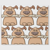 Brauner Hund mit einem Knochenwaschpapier Geschenkpapier (Flach)