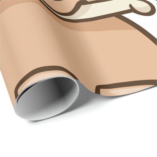 Brauner Hund mit einem Knochenwaschpapier Geschenkpapier (Rolleneckpunkt)