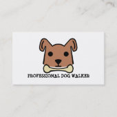 Brauner Hund mit Knochen, Hundeschwalker-Dienst Visitenkarte (Vorderseite)